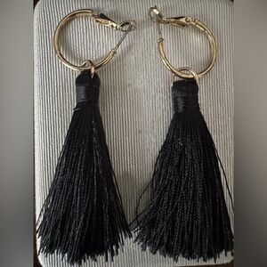 Elegant Black Tassel Earrings